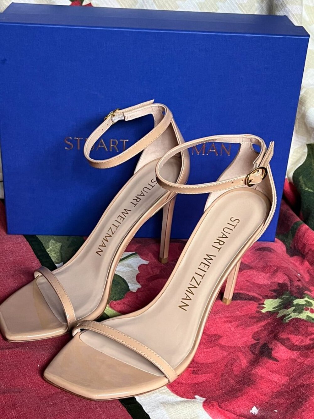 Stuart Weitzman Nudistcurve100 Ankle-Strap/Patent Leather - Picture 6 of 8